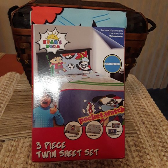 Ryan’s World 3 Piece Twin Size Sheet Set - Picture 4 of 5